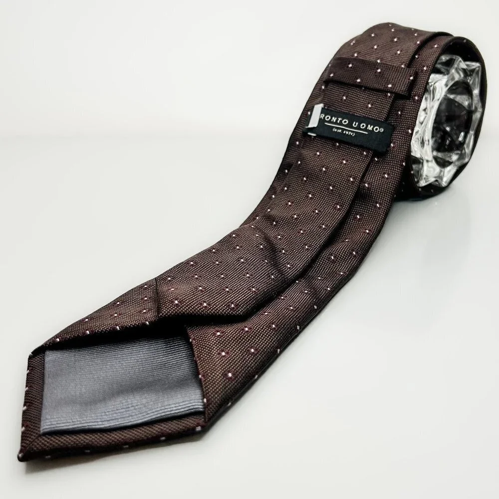 Nwot Woven Silk Tie with Cornflower Pattern | 2.5” Wide | Mens Silk Jacquard Tie - Picture 3 of 7
